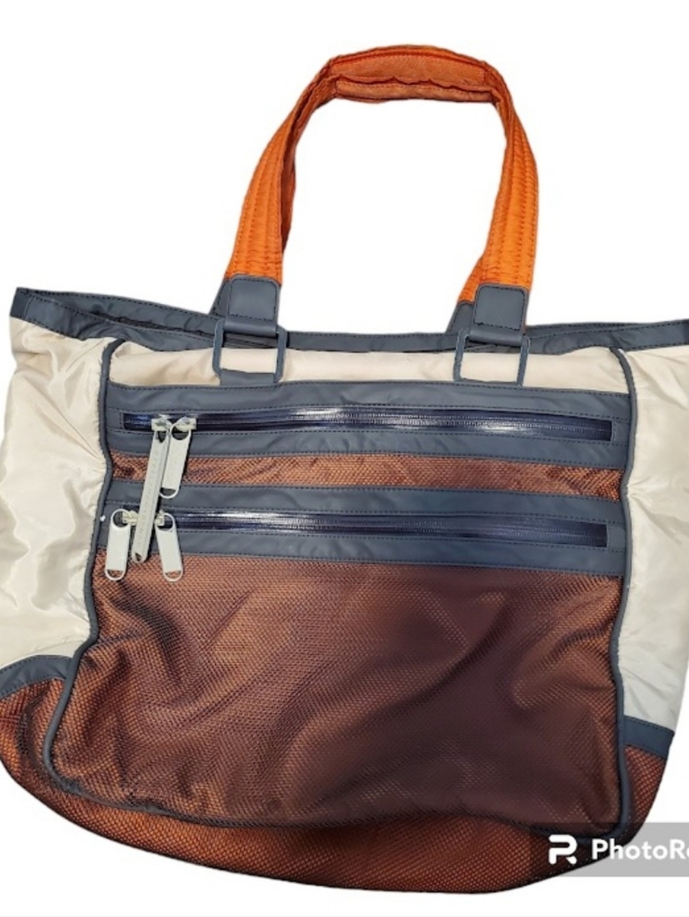 Stella McCartney LeSportsac Tan Orange Gray Tote Overnight Shoulder Bag LTD ED.
